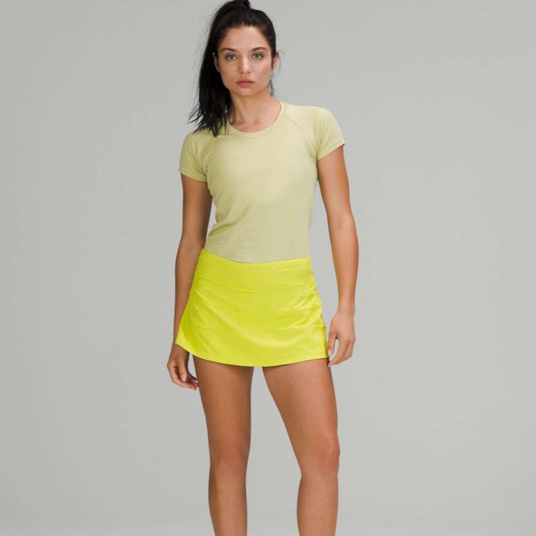 Lululemon Pace Rival Mr Skirt, Yellow Serpentine, Size 10